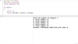 85  Program to calculate the average of all elements of an array