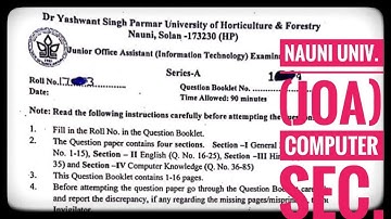 Nauni Univ.(JOA) Computer Sec.