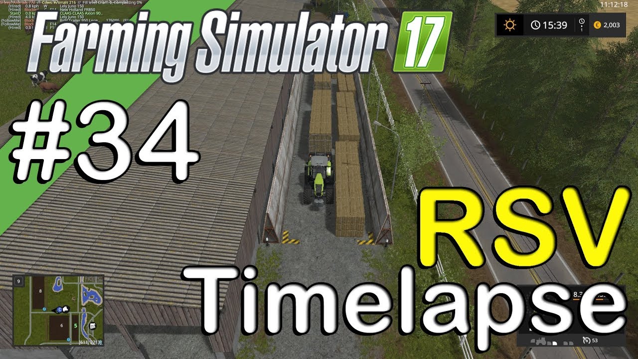 Farming Sim 17 - RSV - Timelapse #34 - The Big Straw Convoy