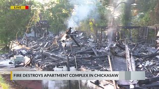 Sunrise shows what's left after massive fire in Chickasaw