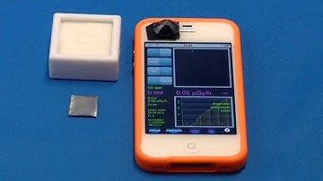 RadioactivityCounter App (iPhone & Android) and Geiger-Counters measuring Thorite Crystal