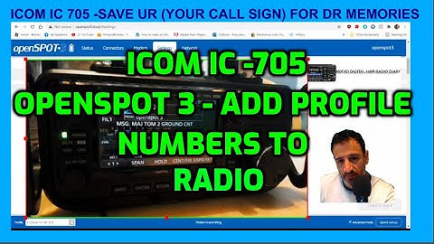 icom ic-705 -add profile numbers for openspot 3