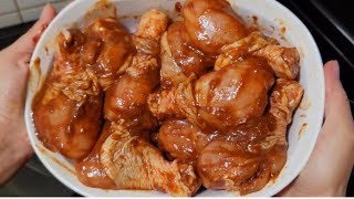 The best oven grilled chicken.الدجاج مشوي بالفرن بتتبيلة خطيييييرة.