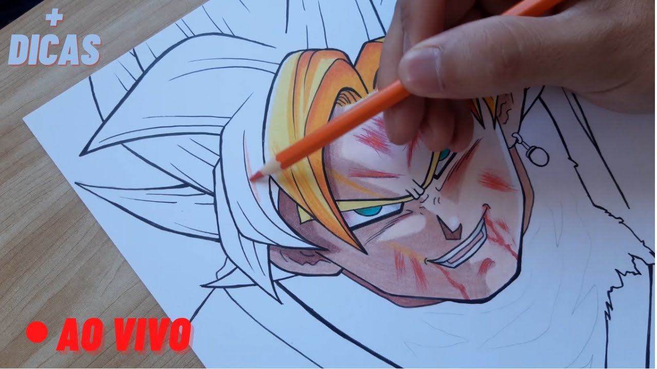 Colorindo o Goku Black SSj - Ao Vivo Goku - Goku ao vivo 