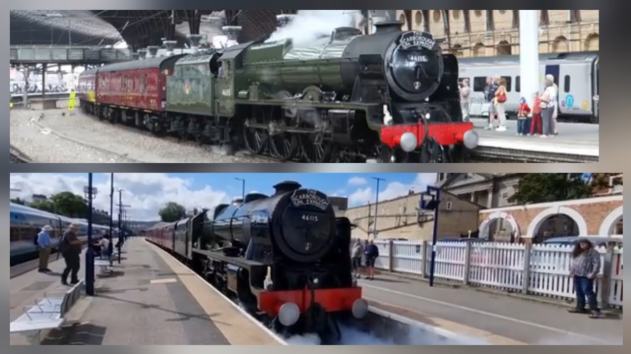 46115 Scots Guardsman with the Scarborough spa expres in York & Scarborough 2022