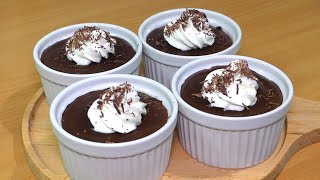 Double Chocolate Pudding (Made with 1 whole egg) | Quick and Easy Chocolate Custard Cream Dessert