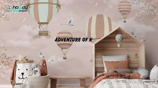 Soft Pink Wall Deco | Air Balloons Toddler Wall Covering | Peel and Stick Soft Color Cute Wallpaper screenshot 4