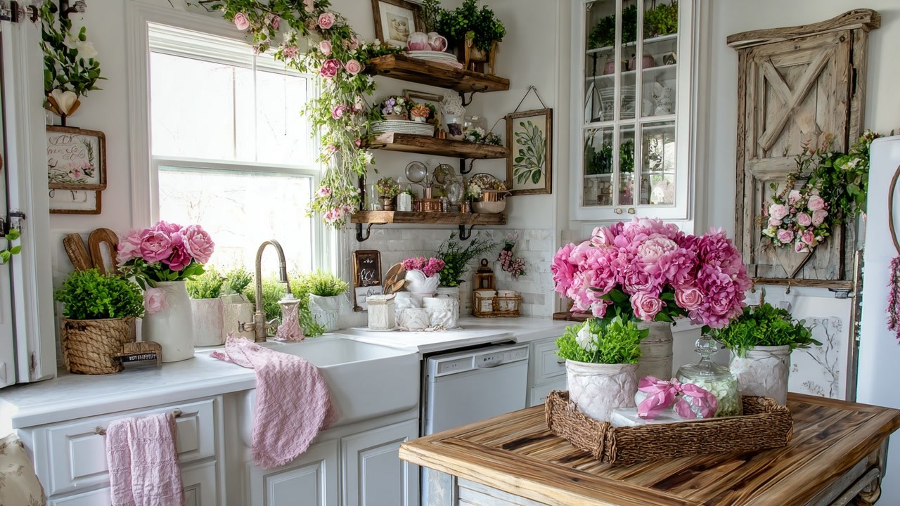 Cozy Parisian Rustic Kitchen Spring Decor 2026 | Affordable Romantic Vintage Inspiration