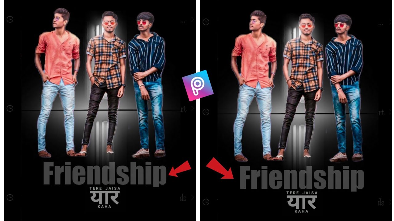 Picsart friendship day photo editing|Piscart best friend photo editing tutorial in hindi🔥