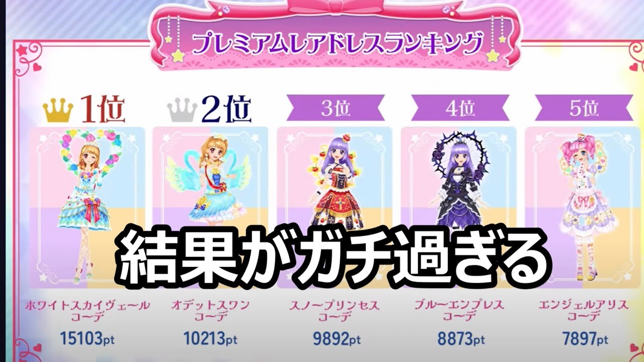 アイカツ！プレミアムレアドレス大投票会の結果がマジのガチすぎて白熱