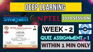 Deep Learning - NPTEL || WEEK 2 ASSIGNMENT SOLUTION ||