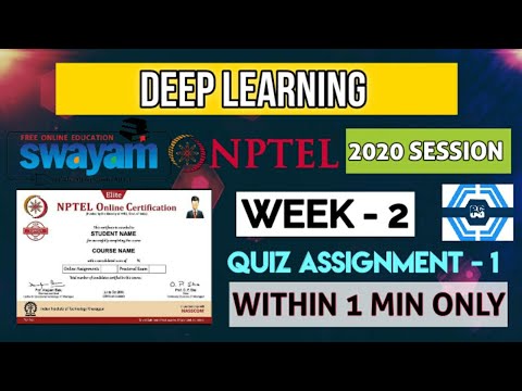 Deep Learning - NPTEL || WEEK 2 ASSIGNMENT SOLUTION ||