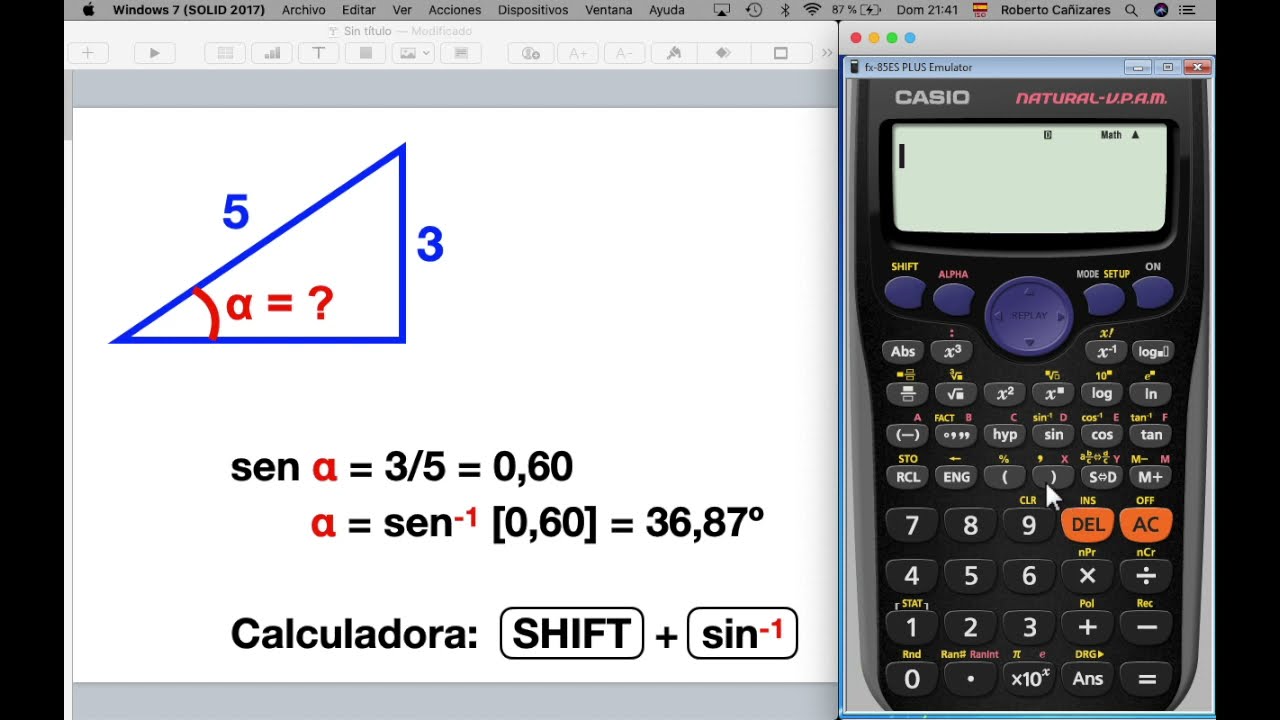 Cómo calcular un ángulo con las funciones inversas (arcoseno