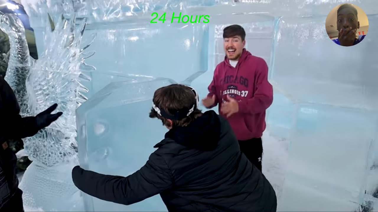 I SPENT 24 HOURS IN ICE | MR Beast Reaction - YouTube