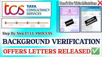 TCS Complete Background Verification Process 2025 | TCS BGC Required Documents 2025 | TCS OFFERS