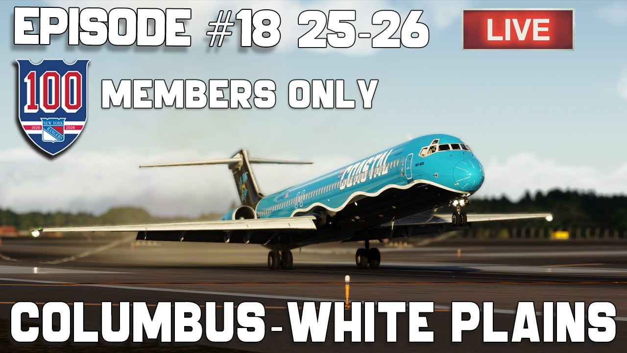 Members Only! Realistic NHL Charter Flight | MD-83 | Columbus → New York