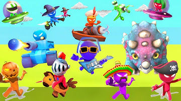 Stickman Party NEW VERSION Gameplay 2021 Walkthrough 4 players ( android / ios )