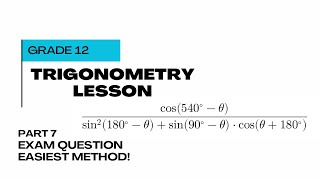 Reduction EXAM QUESTION WITH TRICKS: Trigonometry 12 EASY METHOD/TUTORIAL