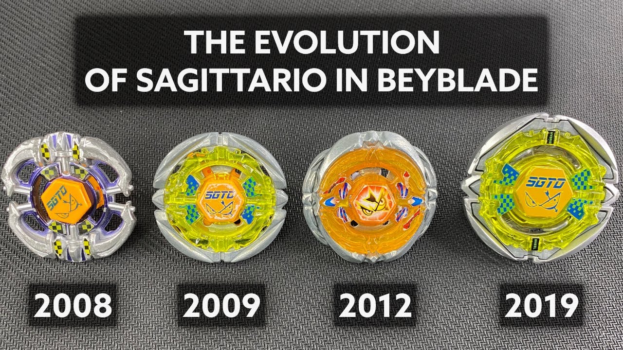 århundrede Banquet motor Evolution of SAGITTARIO (2008-2019) | Beyblade Metal Fight - Burst |  SAGITTARIO THROUGHOUT THE YEARS - YouTube