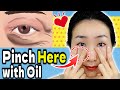 Pinch Here with Oil to Immediately Reduce Under Eye Bags & Wrinkles around Eyes (Crow Feet)