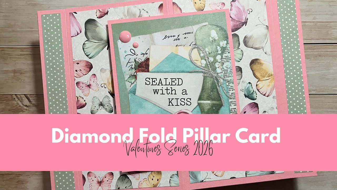 Открытка-столбик с ромбовидным сгибом — серия ко Дню святого Валентина 2026 #valentinesseries2026