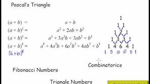 1 Binomial Theorem - Introduction to the binomial theorem and its relation to the Pascal