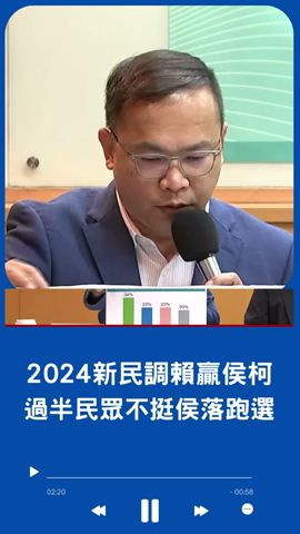 2024總統大選新民調！賴清德34%領先侯.柯 郭董參戰添變數 逾五成民眾不挺侯落跑選總統｜20230529｜#shorts