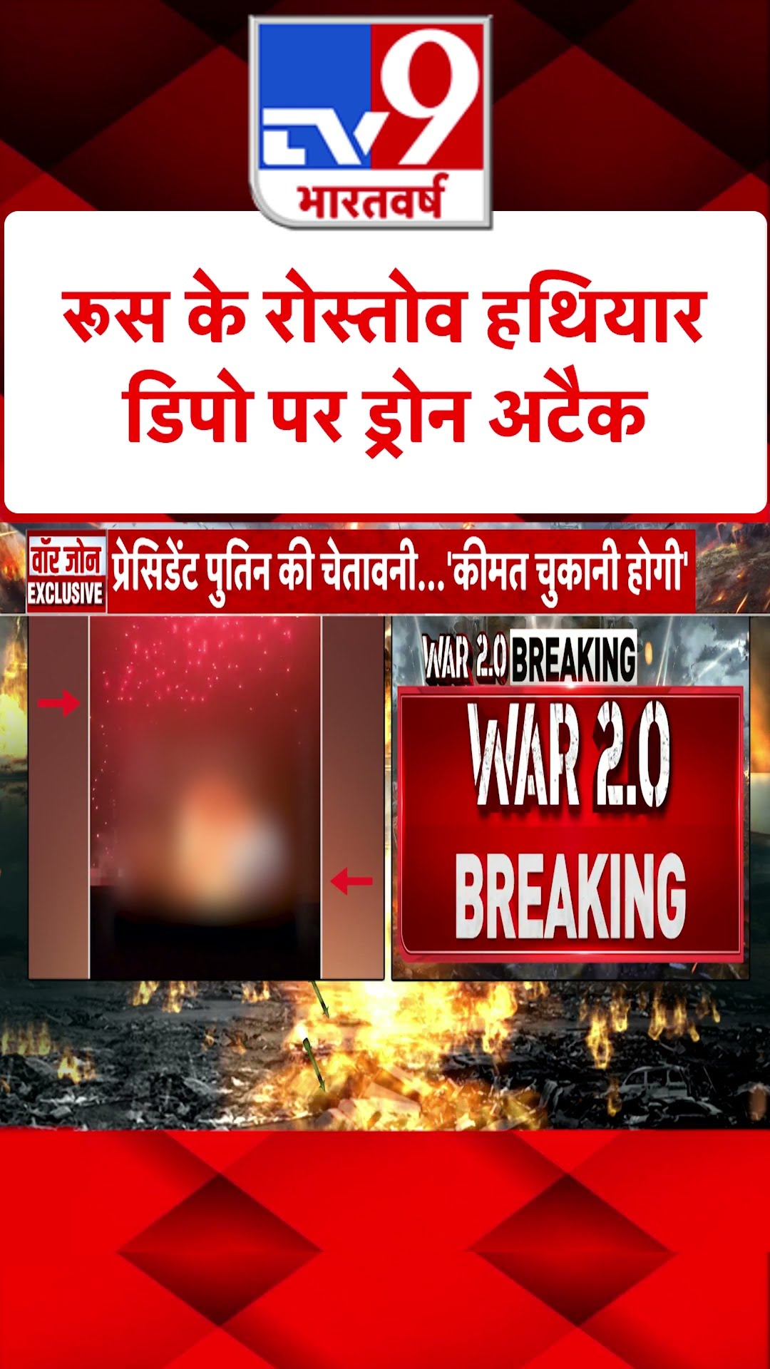 Russia Ukraine War : रूस के रोस्तोव हथियार डिपो पर ड्रोन अटैक  | #shorts