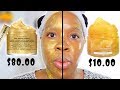 PETER THOMAS ROTH vs. SPASCRIPTIONS GOLD GEL MASK! SKINCARE DUPES!  drugstore or highend products