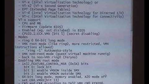 fasmcon 2009 - Martin Mocko: Intel Virtualization (VT-x) Tutorial, Part 1