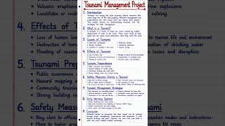 Tsunami Management Project | Easy School Project