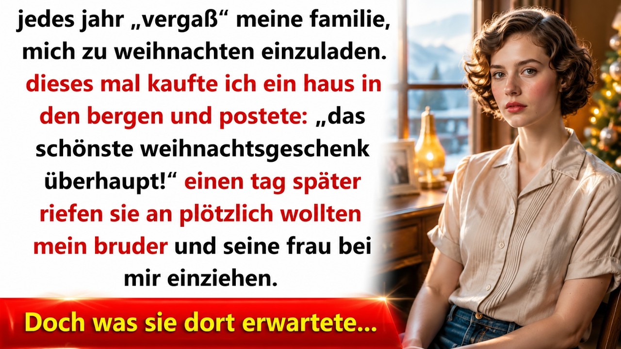 Ich habe mir ein Haus in den Bergen gekauft – mein erster großer Sieg nach Jahren, in denen meine Familie mich bei jedem Weihnachtsfest vergessen hat. Ich postete nur ein Foto, einfach so, weil...