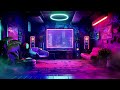 cyberpunk ambient music rainy city 4K