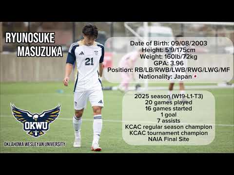Ryunosuke Masuzuka/Oklahoma Wesleyan University/Fall 2025 highlights