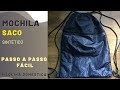 MOCHILA SACO NO SINTÉTICO | Passo a Passo Fácil | Máquina Doméstica