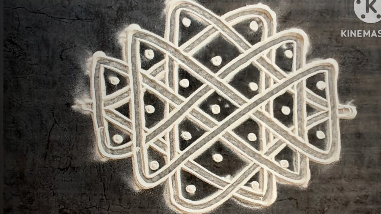Quick | Simple | Easy Rangoli in PoojaRoom: Beautiful 3-4-3-2 double ...