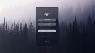 Amazing Transparent Login Form Just By Using HTML & CSS