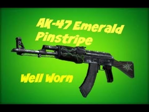 AK-47 Emerald Pinstripe Well-Worn Counter Strike Global Offensive - with Titan Sticker counter strike global offensive