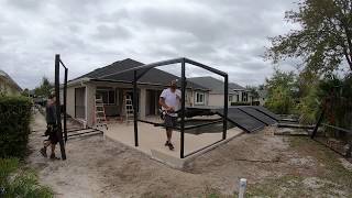 Full erection of a pool enclosure