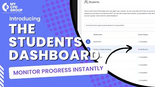 The Students Dashboard | Introductory Video | MyCPDGroup