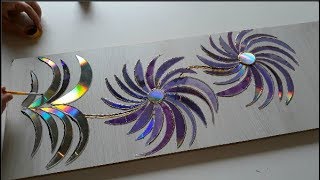 Ideias com CD’s e DVD’s – (Flor espiral)