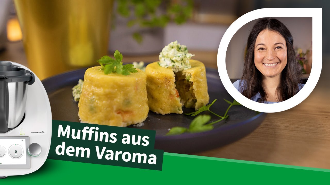 Herzhafte Tortilla-Muffins mit Kräuter-Dip aus dem Thermomix® Varoma | Kochrezept