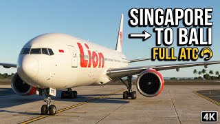 Lion Air B777 Singapore to Bali | Full ATC Flight in 4K #avgeek #Bali#singapore screenshot 5