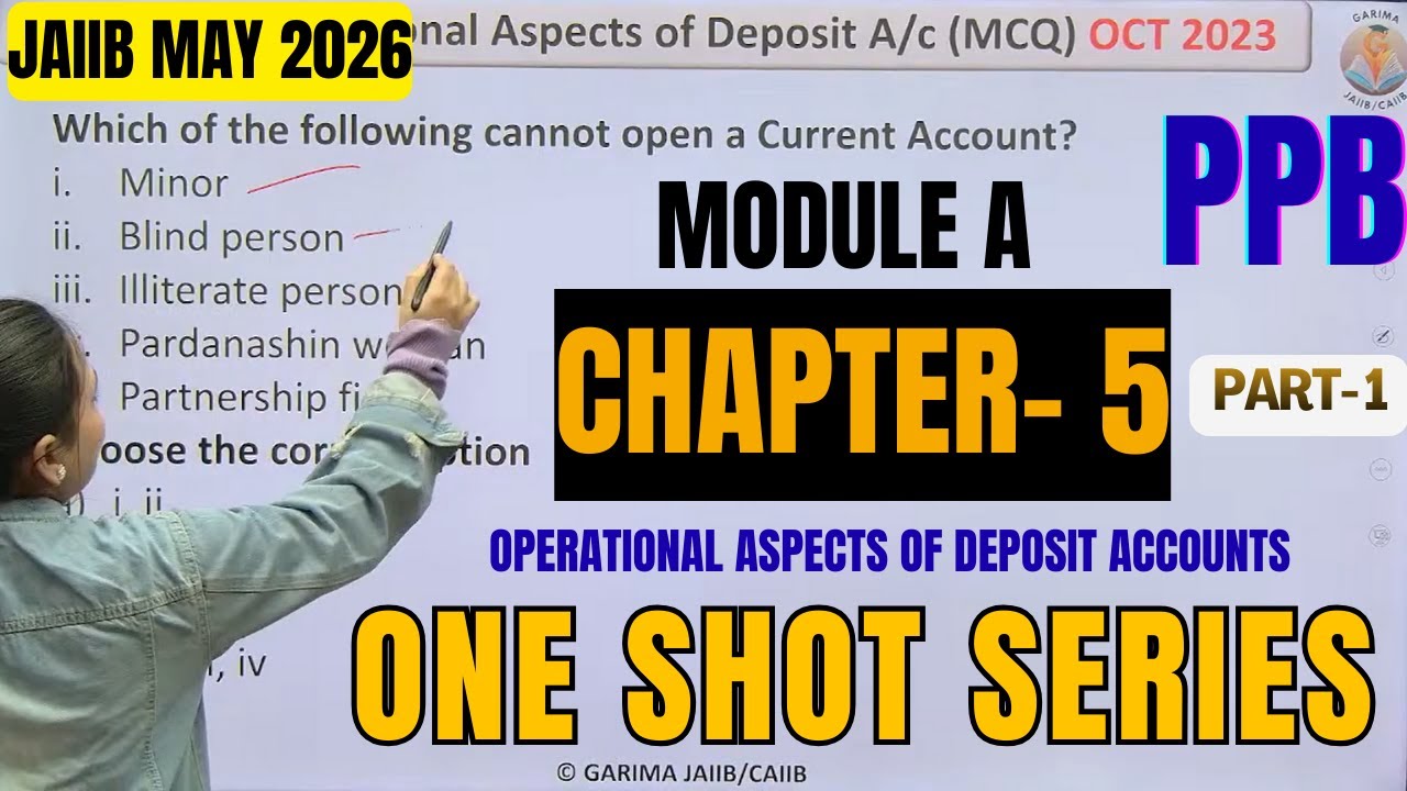 PPB Ch 5: Operational Aspects of Deposit Accounts Part 1 