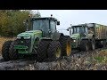 Mais Hakselen 2017 | Extreme Mudding | John Deere 8310R, 8370R, 8530 & 8600i Gets Stuck