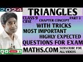 TRIANGLES CLASS 9 CBSE WITH TRICKS | MOST IMPORTANT QUESTIONS FOR EXAM