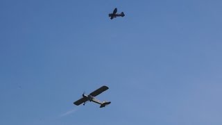 Lysander and Storch at Old Warden 8th May 2016
