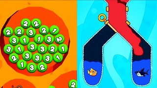 DIGS & BALLS - 2048 Sand Balls VS Save the Fish Gameplay screenshot 3