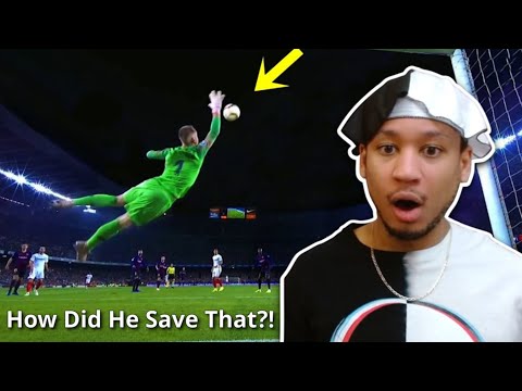 AMERICAN REACTS TO Impossible Goalkeeper Saves in Football