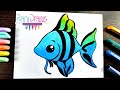 Cómo dibujar un PEZ ÁNGEL kawaii- How to draw an ANGEL FISH step by step